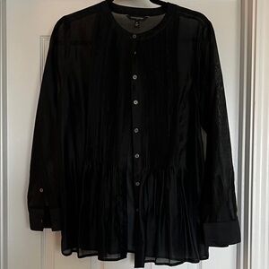 Banana Republic Black Button-Up Blouse